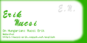 erik mucsi business card